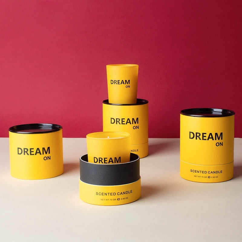 Dream On - Cylinder Scented Candle Soy Wax Plant-Based Fragrance Oil