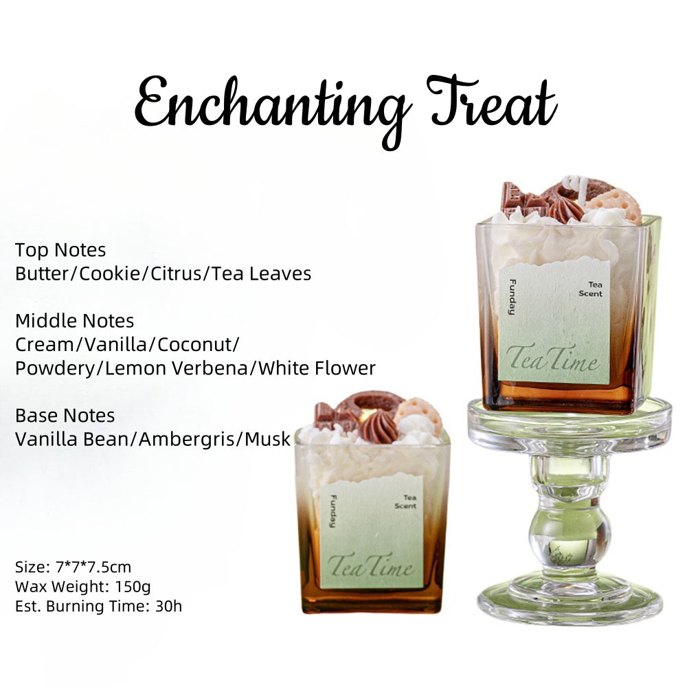 TeaTime Treats – Cake-Inspired Scented Candle Soy Wax Plant-Based Fragrance Oil