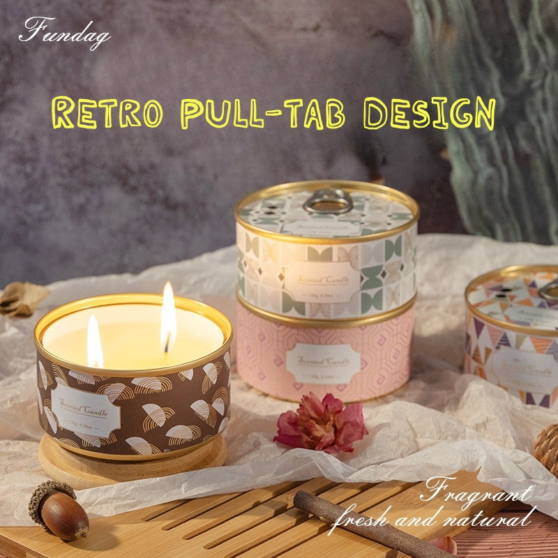 On the Go Traveling Tin Can Scented Candle on an office desk, adding a touch of tranquility and natural fragrance to your workspace.